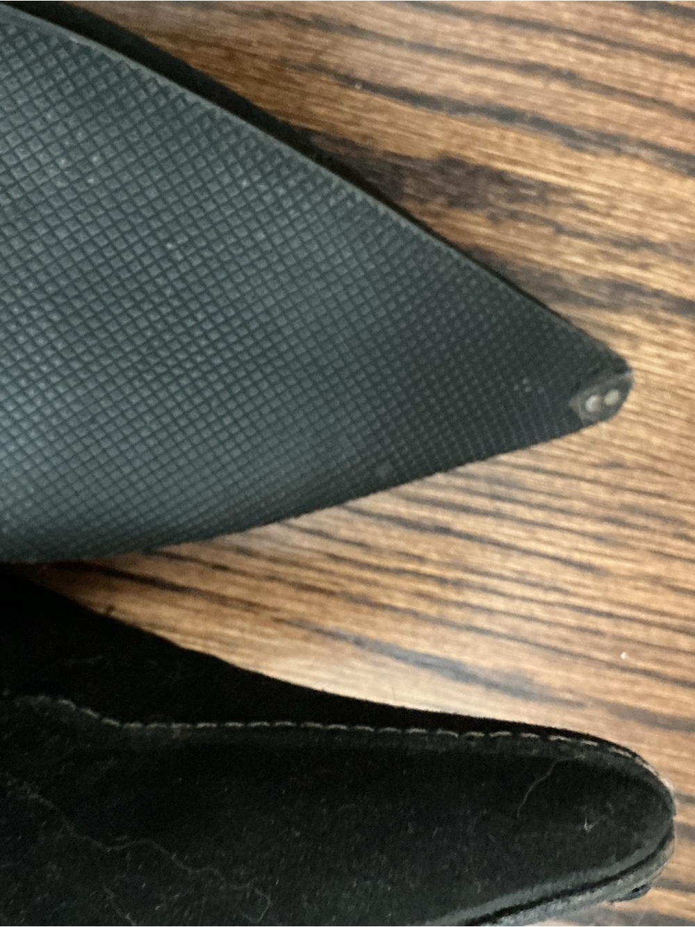 Prada Black Suede Pointed Toe Heels with Decorative Buckle - Picture 4 of 5